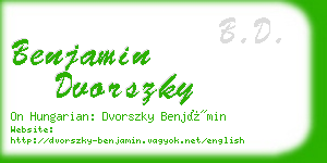 benjamin dvorszky business card